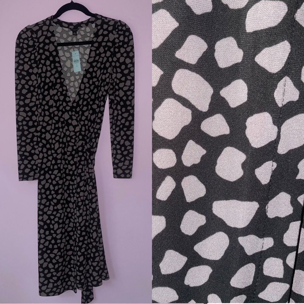 NEW Ann Taylor Wrap Dress Size 0 Midi Long Sleeve